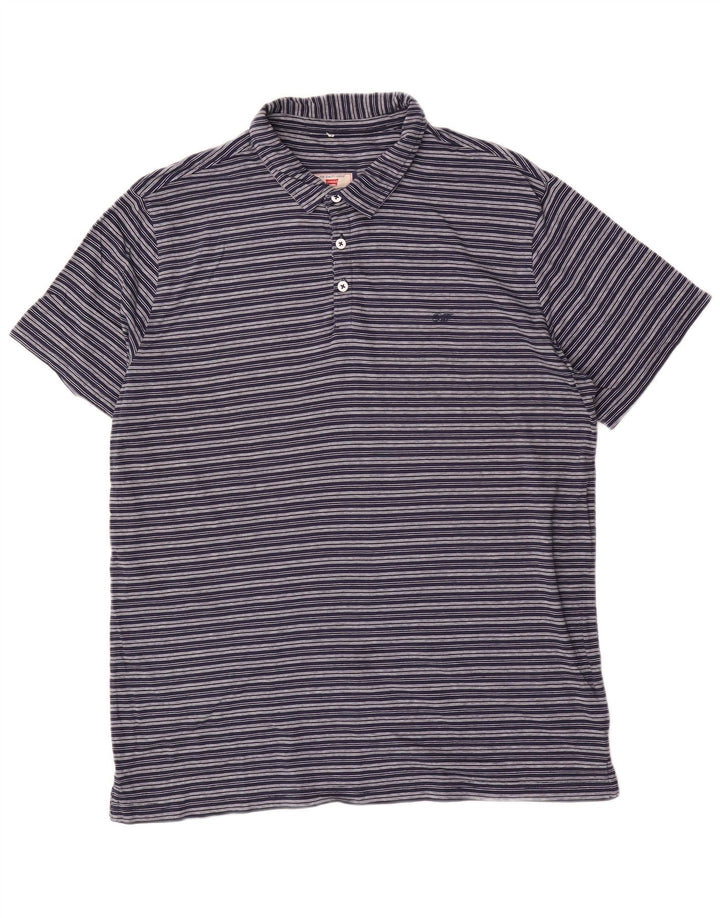Camisa polo masculina Carrera grande listrada azul marinho