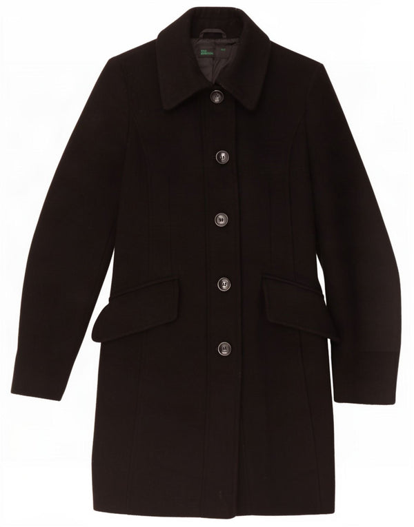 Sobretudo feminino Benetton UK 6 XS lã preta