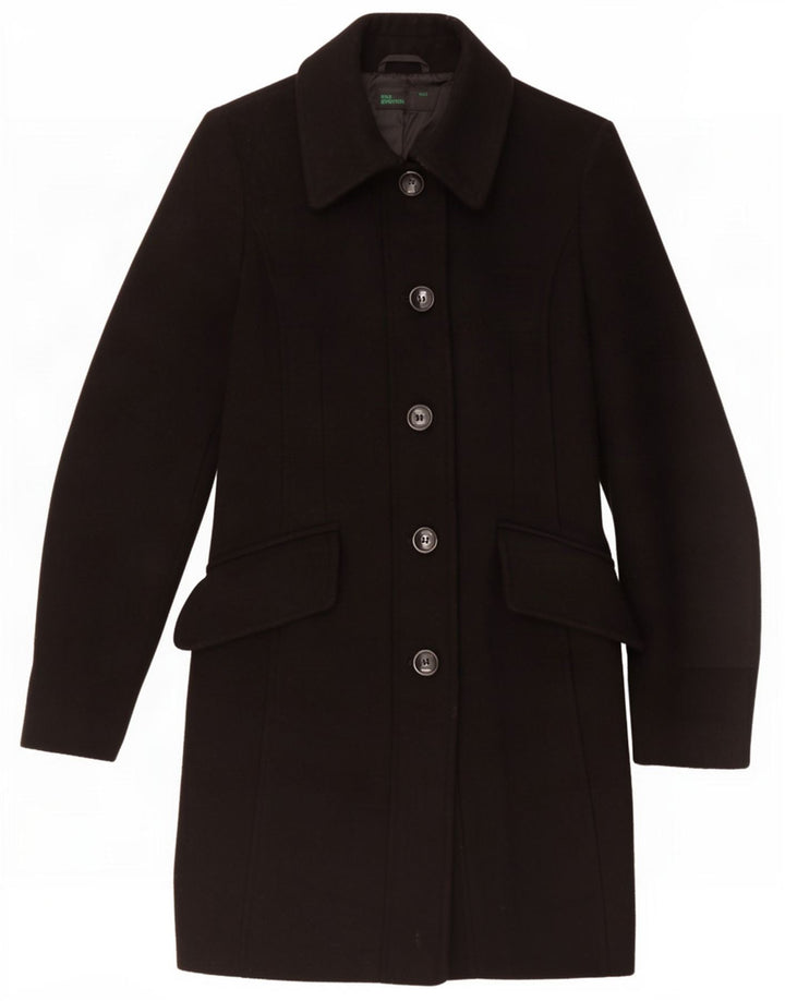 Sobretudo feminino Benetton UK 6 XS lã preta