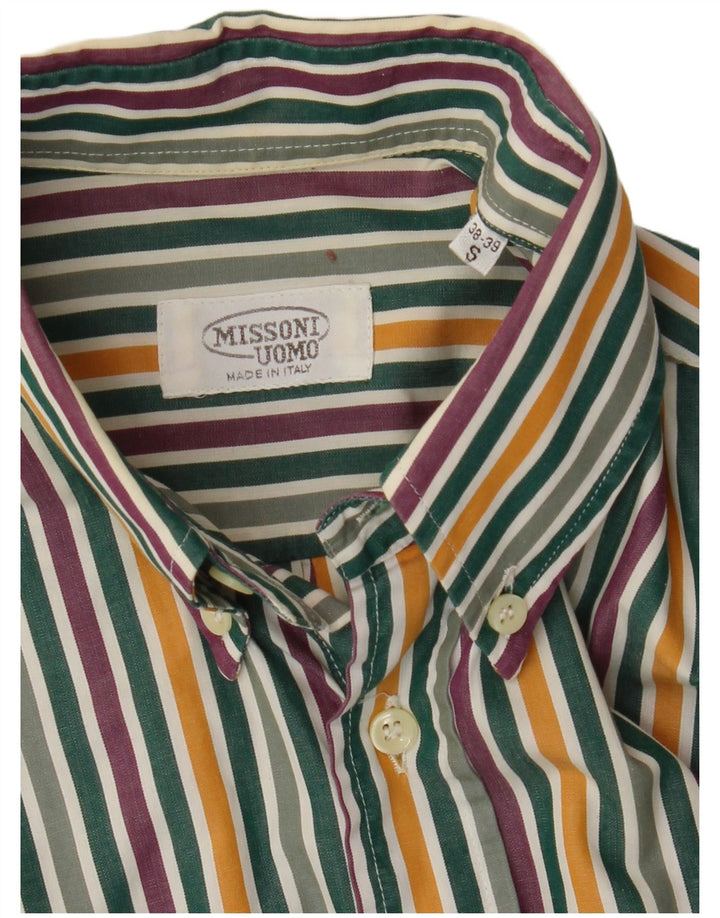 Camisa masculina de manga curta MISSONI tamanho 38/39 pequena listrada multicolorida