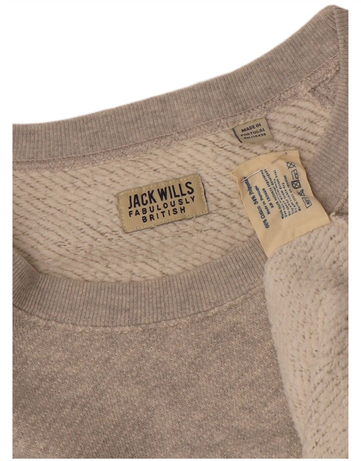 Jack Wills moletom masculino jumper cinza médio algodão colorblock