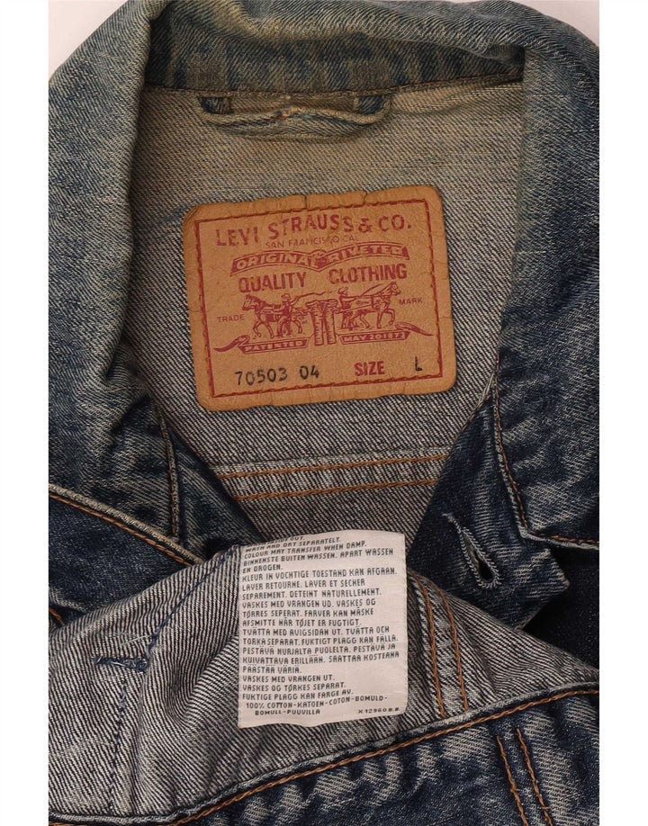 Jaqueta jeans masculina Levi's 70503 UK 40 grande algodão azul
