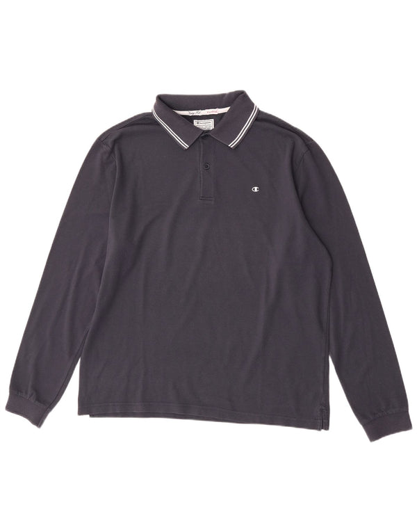 Camisa polo masculina de manga comprida Champion Easy Fit XL azul marinho