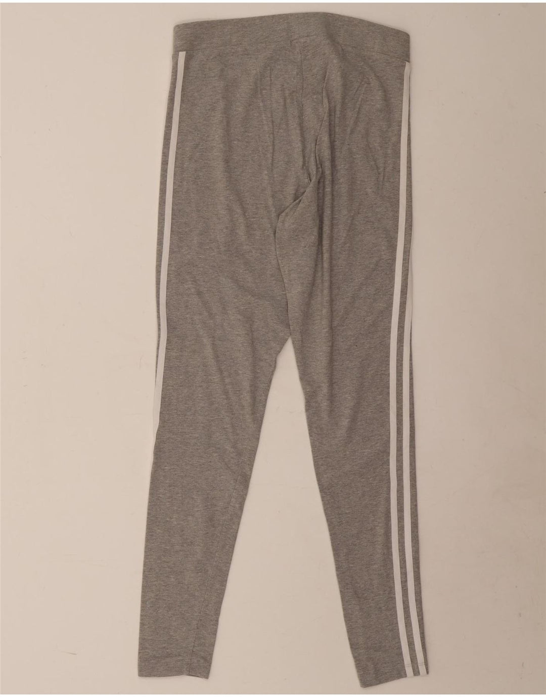 Leggings femininas Adidas UK 14 algodão manchado cinza médio