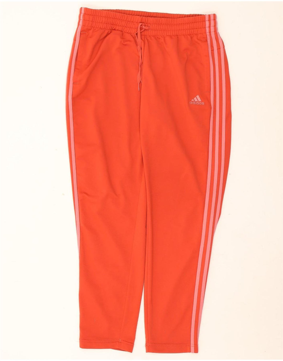 Calça de treino feminina Adidas UK 16/18 grande poliéster vermelho