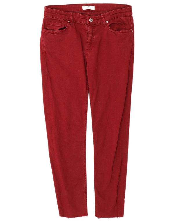 Zara Jeans Skinny Feminino UE 38 Pequeno W28 L26 Vermelho