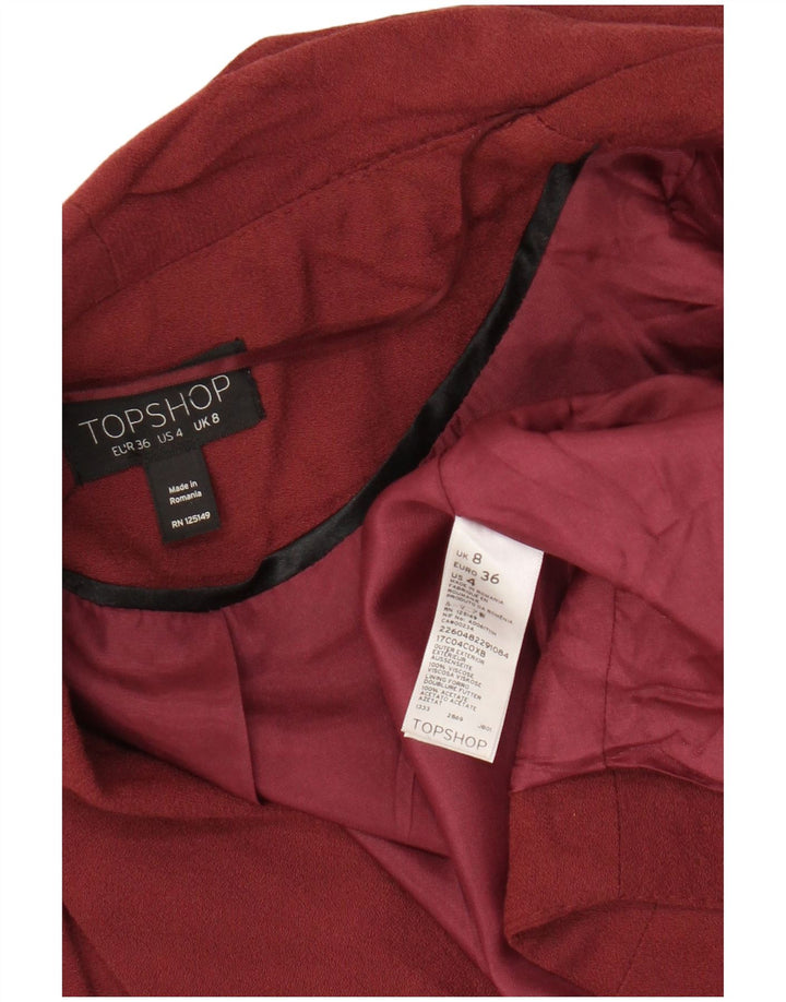 Jaqueta Blazer Feminina Topshop Crop Open UK 8 Pequena Viscose Marrom