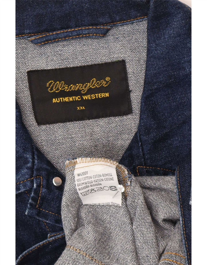 Jaqueta jeans masculina Wrangler UK 44 2XL algodão azul