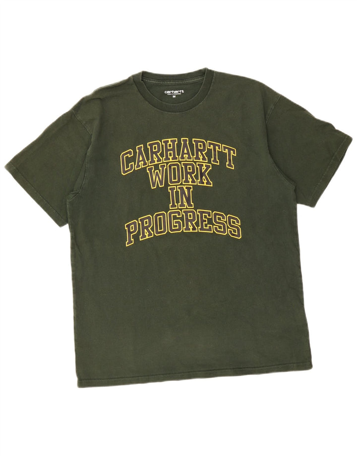 Camiseta masculina gráfica CARHARTT de algodão verde médio