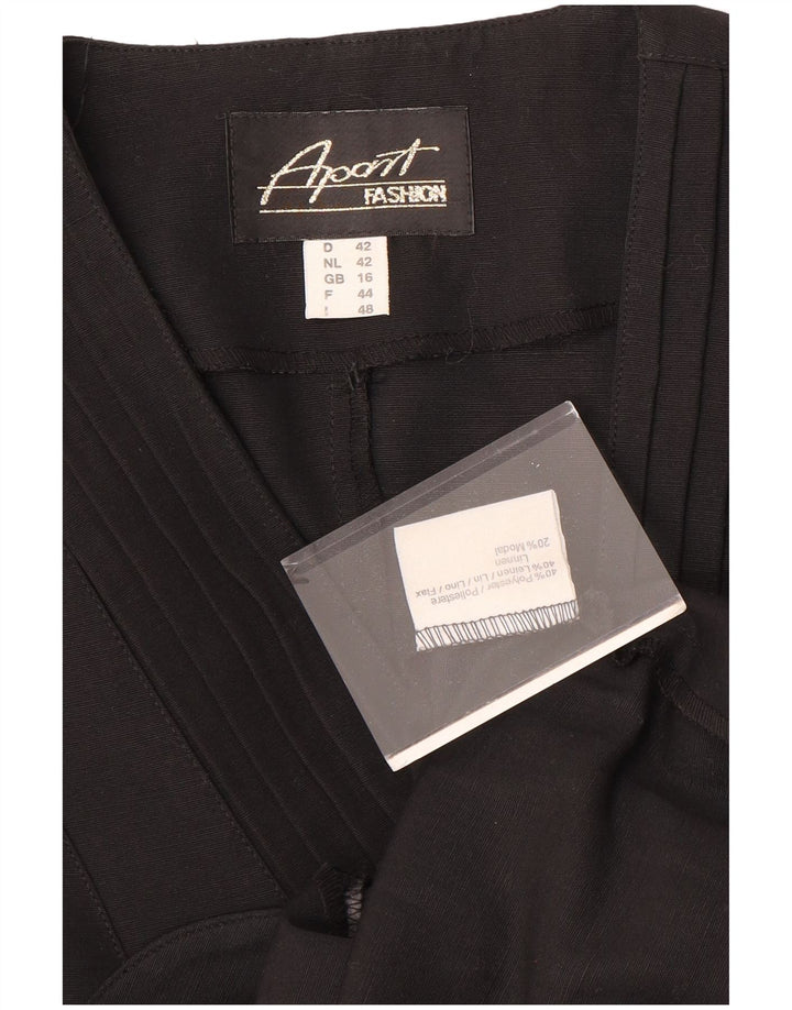 APART Jaqueta blazer feminina sem mangas com 4 botões Reino Unido 16 grande poliéster preto