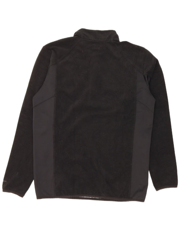 Suéter de lã Columbia masculino Omni-Shade com zíper e gola XL preto colorblock