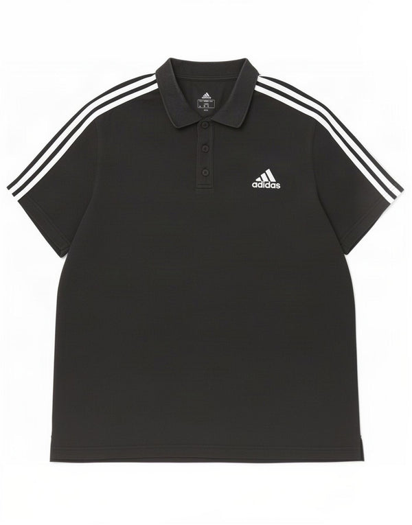 Camisa polo masculina Adidas grande algodão preto