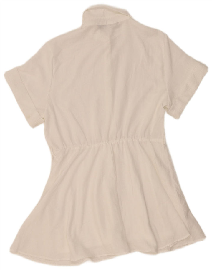 Vestido feminino Zara A-Line UK 18 XL branco poliéster