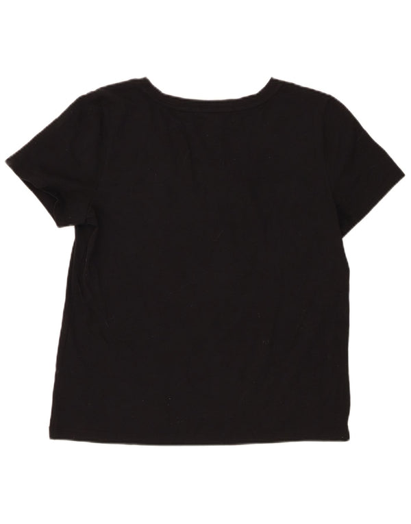 Camiseta feminina Chaps UK 14 grande algodão preto