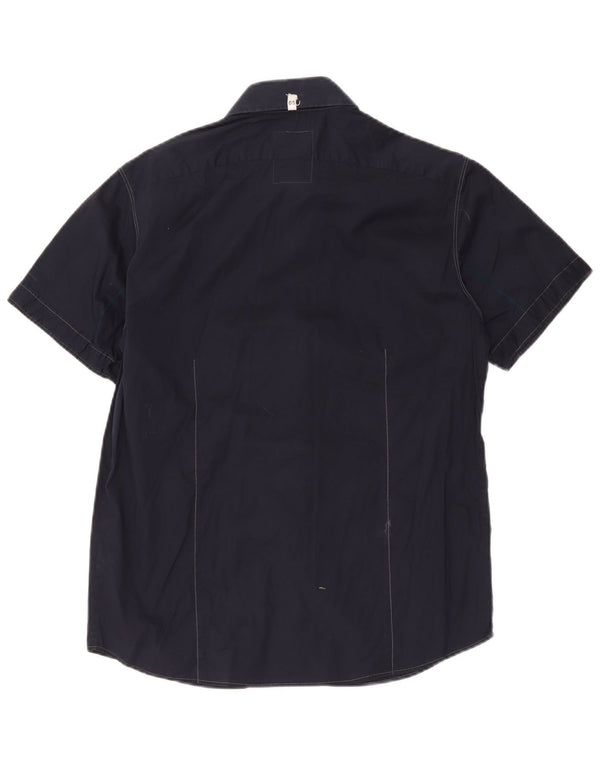 Camisa masculina de manga curta G-Star grande algodão azul marinho