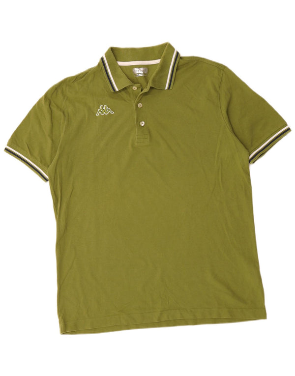 Camisa polo masculina Kappa XL algodão listrado verde