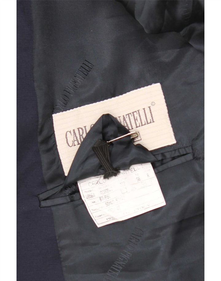 Jaqueta blazer masculina Carlo Pignatelli com 2 botões IT 58 4XL lã azul marinho