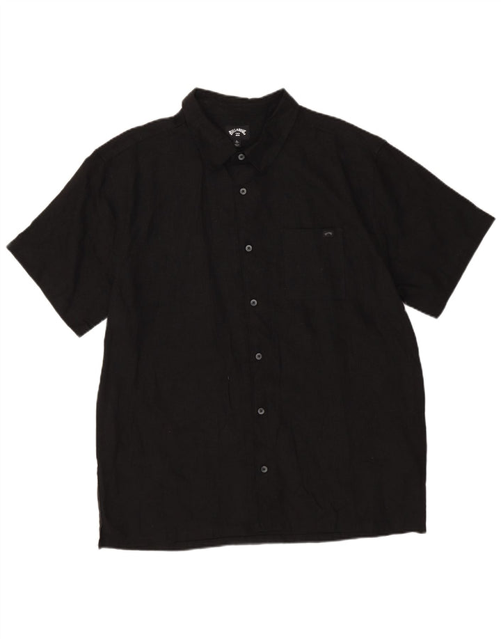 Camisa masculina de manga curta Billabong grande linho preto