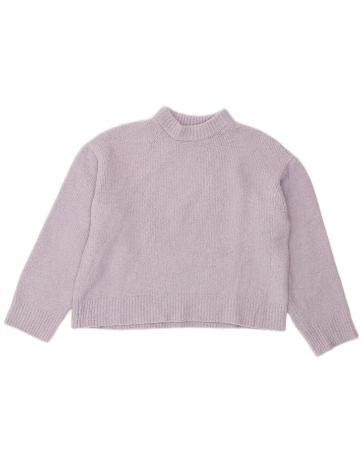 Suéter feminino Zara com gola tartaruga e gola alta, Reino Unido 14, médio, roxo, poliéster