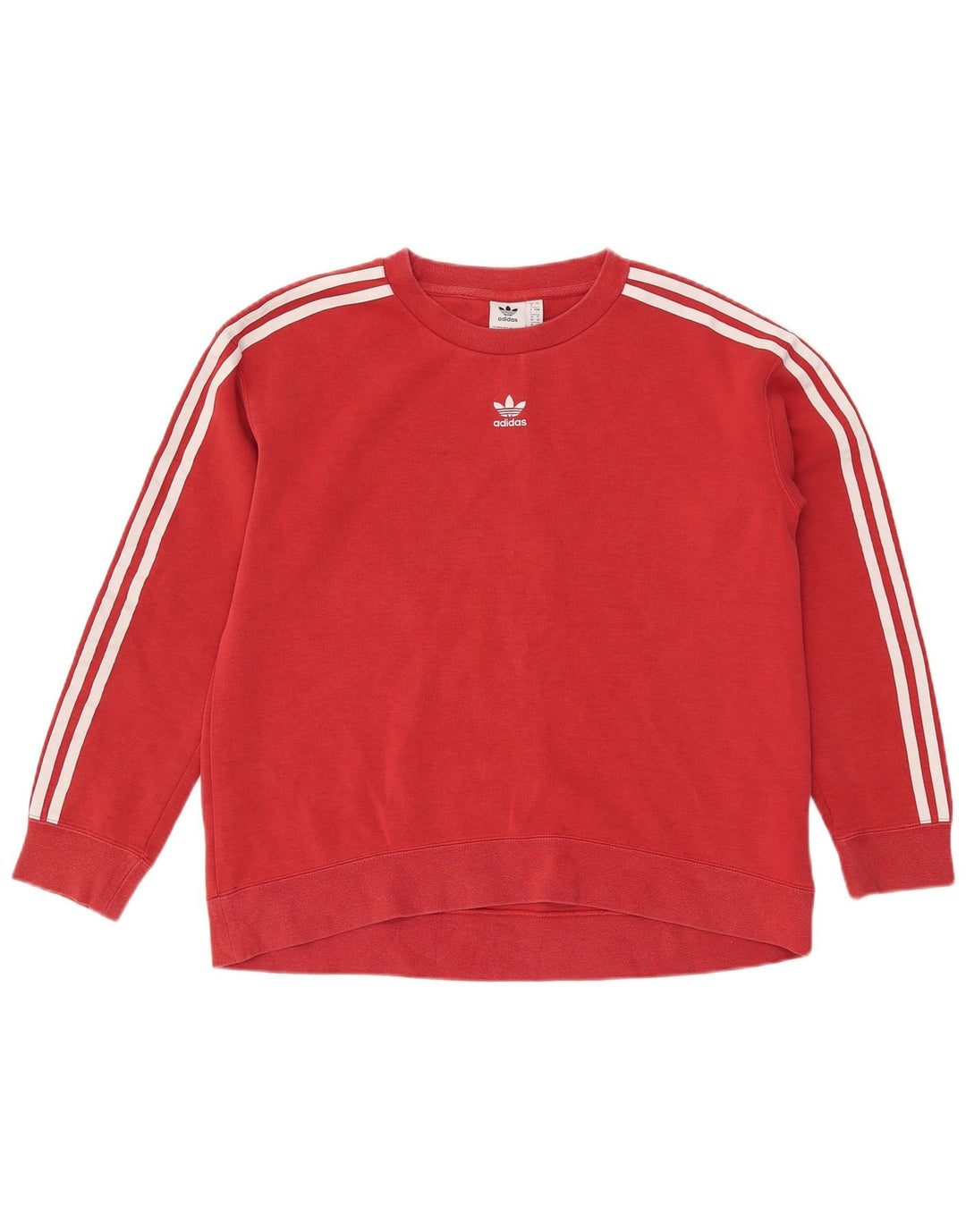 ADIDAS Womens Oversized Sweatshirt Jumper UK 8 Pequeno Algodão Vermelho