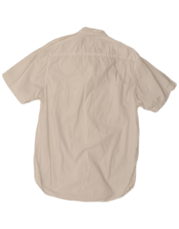Camisa militar masculina de manga curta Murphy & Nye grande algodão branco