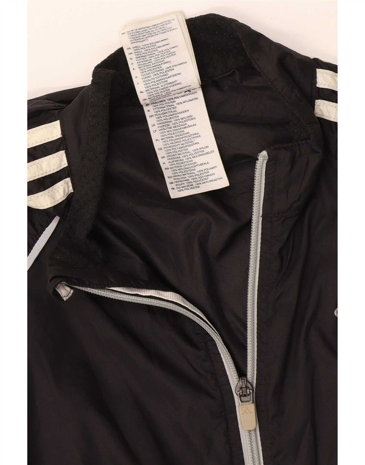 Adidas Womens Tracksuit Top Jacket UK 10 Pequeno Preto Nylon
