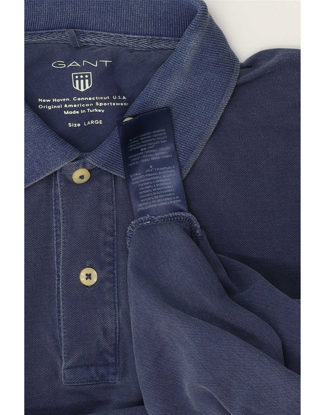 Camisa polo masculina Gant grande algodão azul