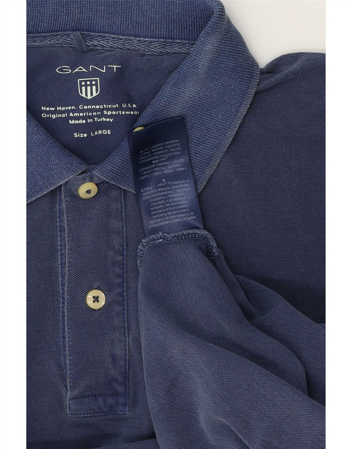 Camisa polo masculina Gant grande algodão azul