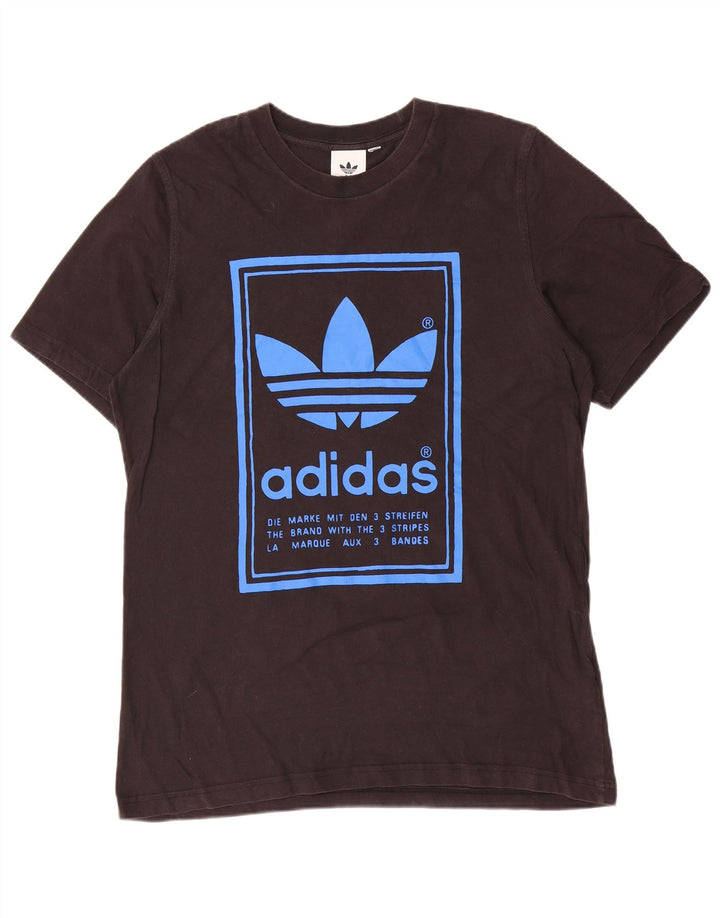 Adidas Mens Three Stripes Graphic Camiseta Top Médio Algodão Preto