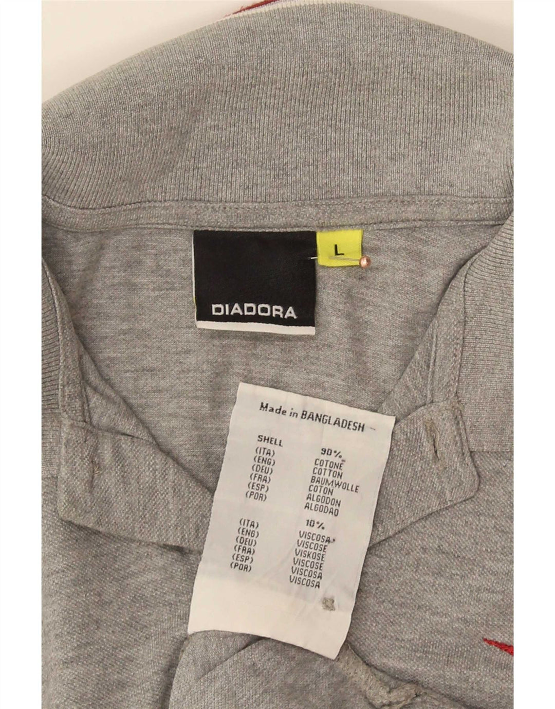 Camisa polo masculina Diadora grande algodão listrado cinza