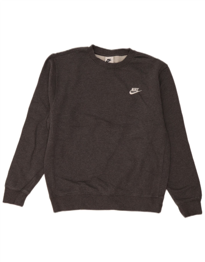 Nike Mens Moletom Jumper Pequeno Algodão Cinza