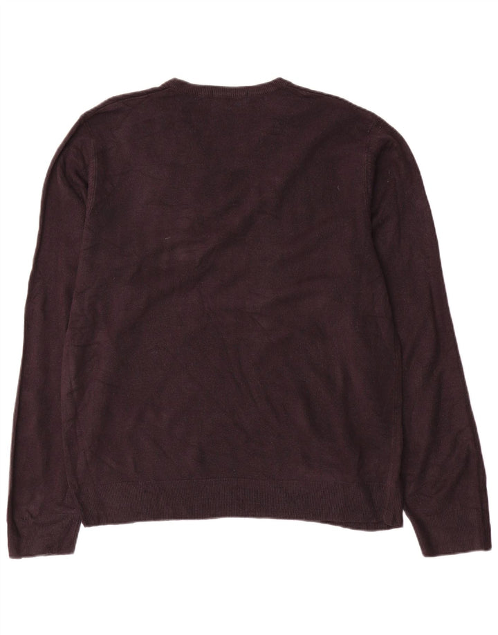 Suéter masculino Marks & Spencer Blue Harbor com decote em V grande azul marinho