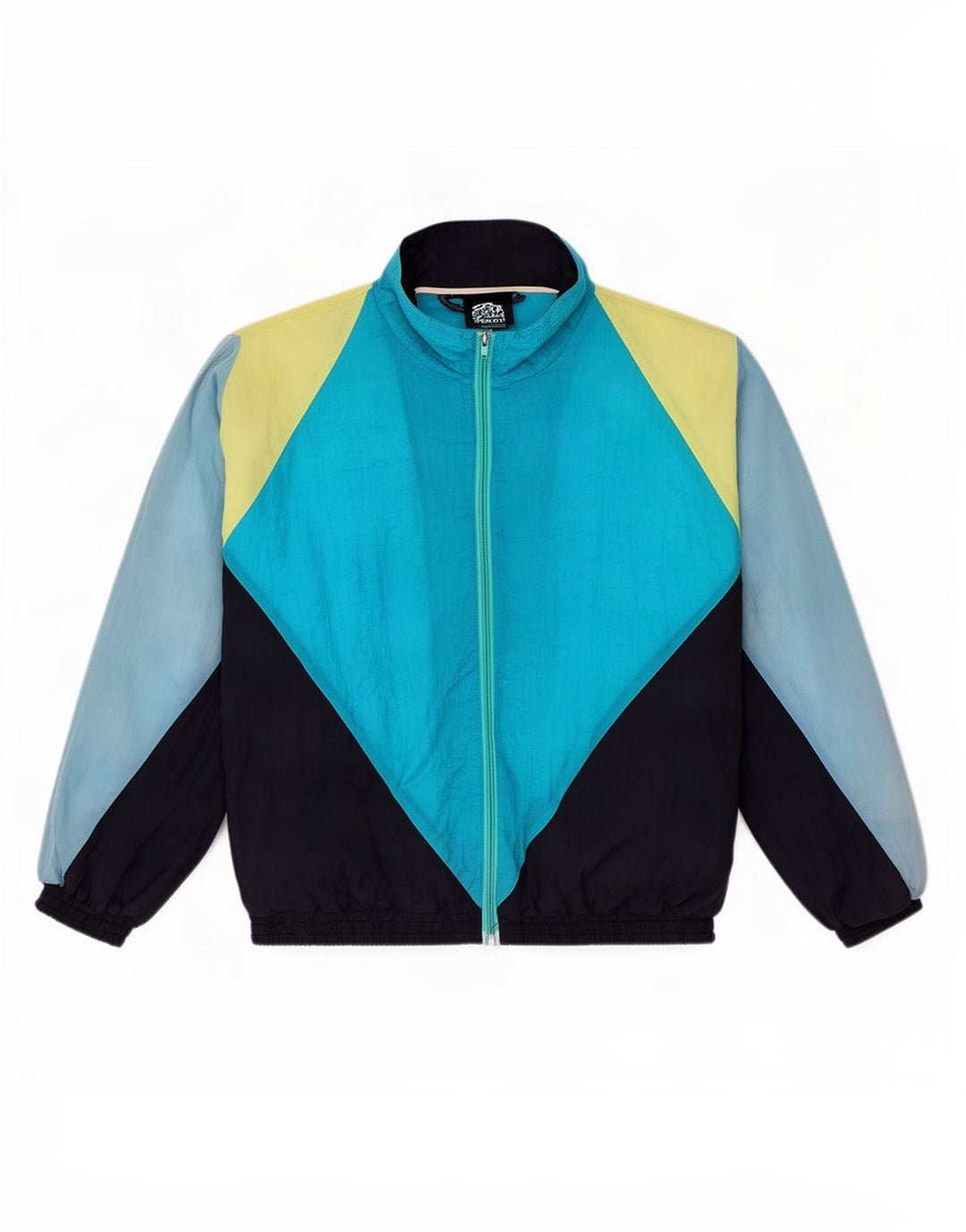 Jaqueta masculina vintage de ajuste solto, jaqueta pequena, bloco colorido multicolorido
