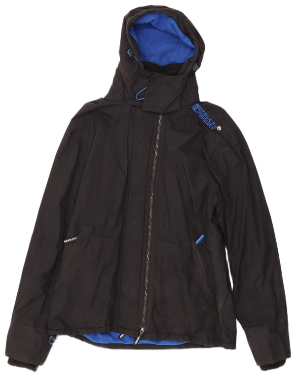 Jaqueta corta-vento masculina Superdry com capuz e blusão UK 44 2XL preto esportivo
