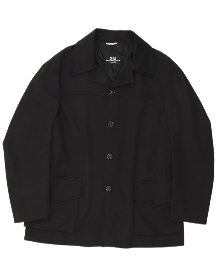 GEORGE MILLER Jaqueta blazer masculina de 4 botões Reino Unido 42 XL poliéster preto
