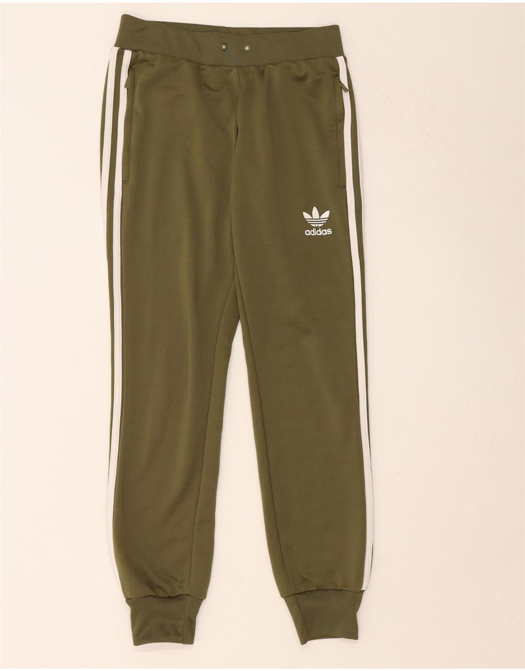 ADIDAS Womens Tracksuit Pants Joggers UK 10 Pequeno Cáqui Poliéster