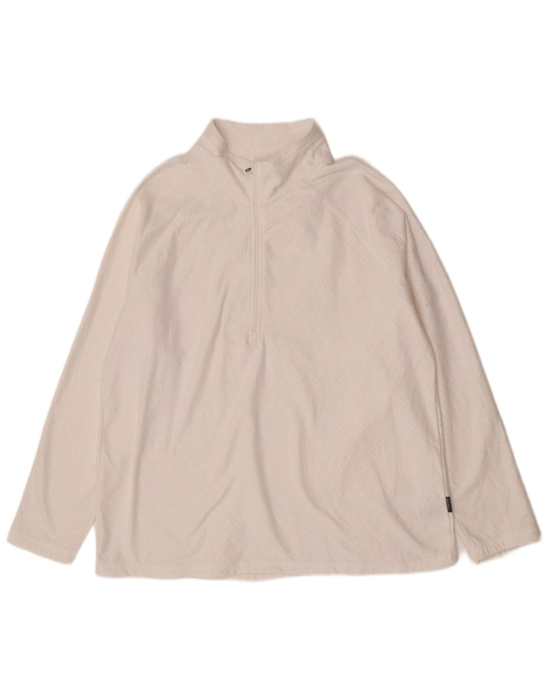 Eddie Bauer pulôver feminino com zíper e gola alta Reino Unido 18 XL branco geométrico