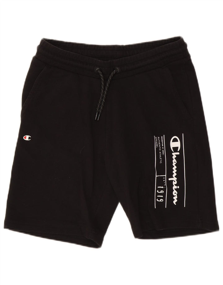 Shorts esportivos gráficos masculinos Champion médio preto
