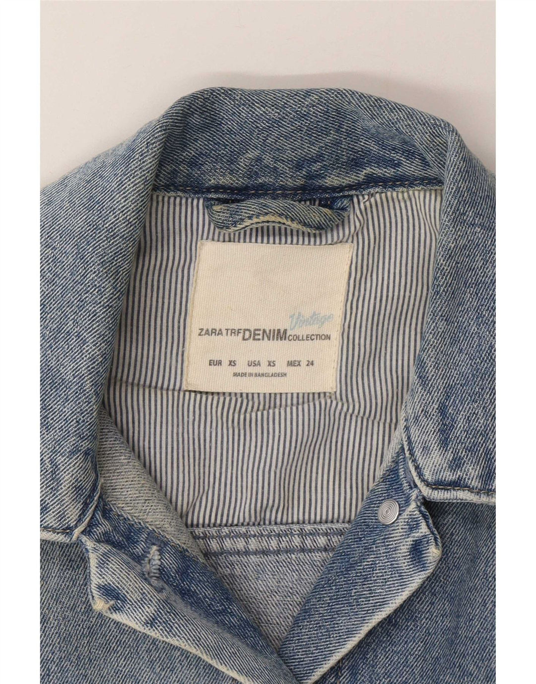Jaqueta jeans feminina Zara UK 6 XS azul algodão