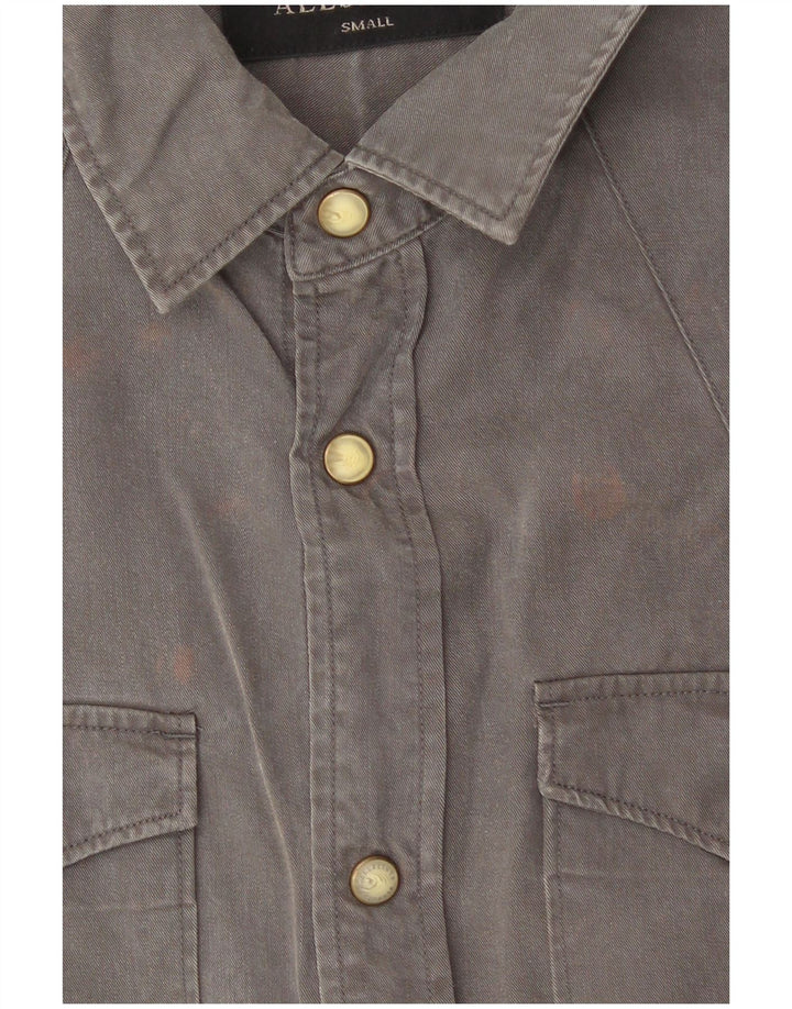 Camisa masculina All Saints pequena cinza Lyocell