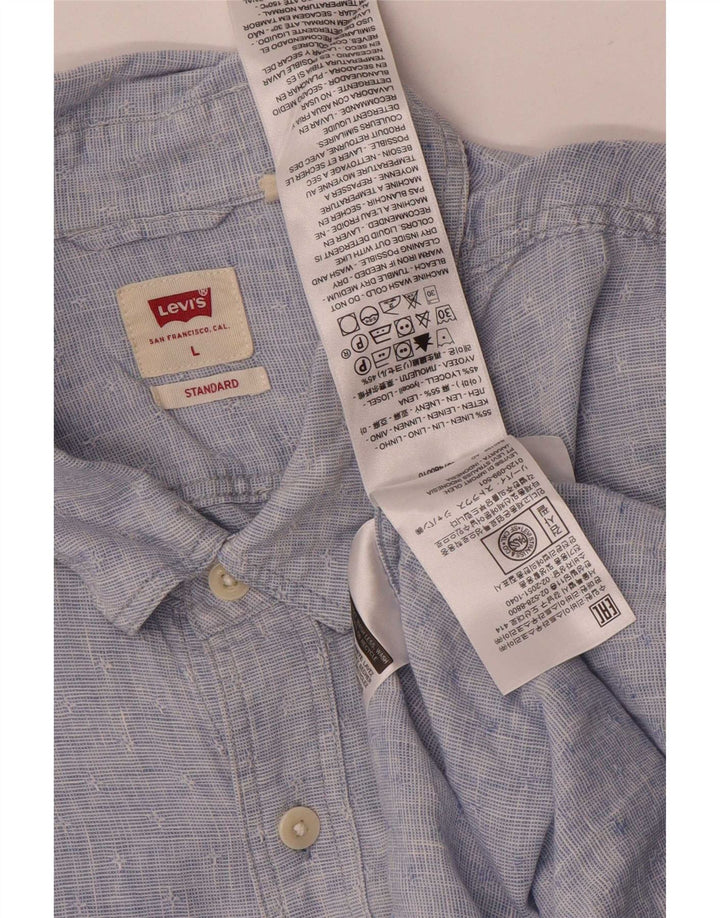 Camisa masculina padrão Levi's grande linho azul