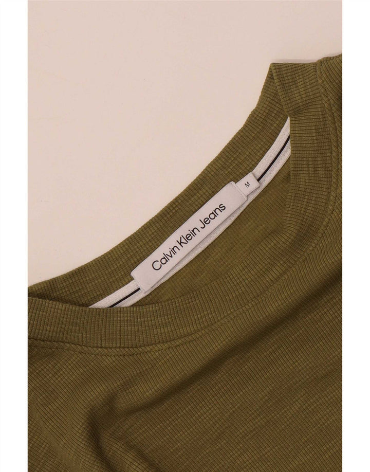 Camiseta masculina Calvin Klein Top médio cáqui colorblock