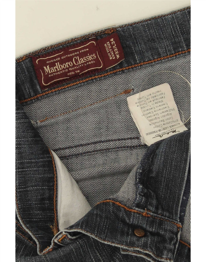 Marlboro Classics Mens Straight Jeans W33 L31 Azul Algodão