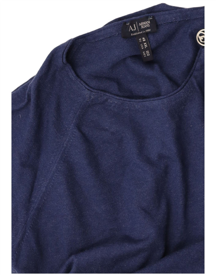 Suéter feminino ARMANI com zíper e gola EU 48 2XL azul marinho