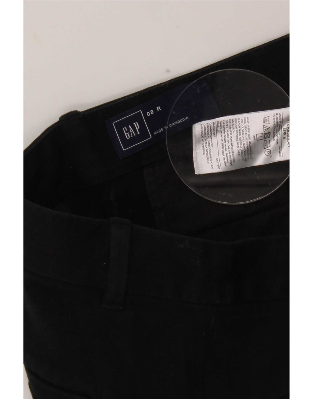 Calça feminina cortada slim da Gap EUA 8 médio W30 L25 algodão preto