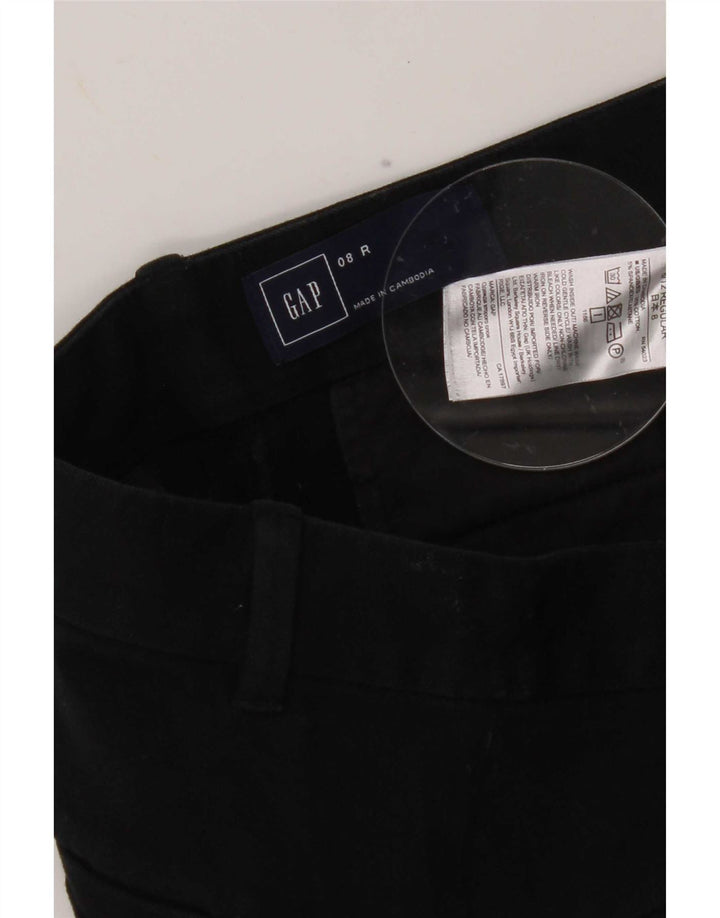 Calça feminina cortada slim da Gap EUA 8 médio W30 L25 algodão preto