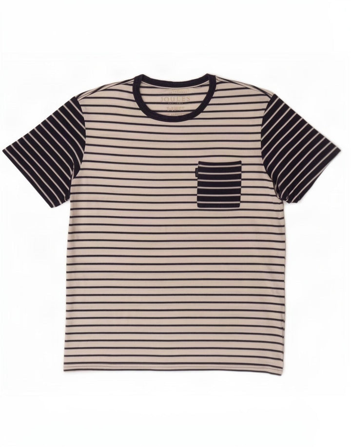 Camiseta masculina Joules Top grande listrado branco