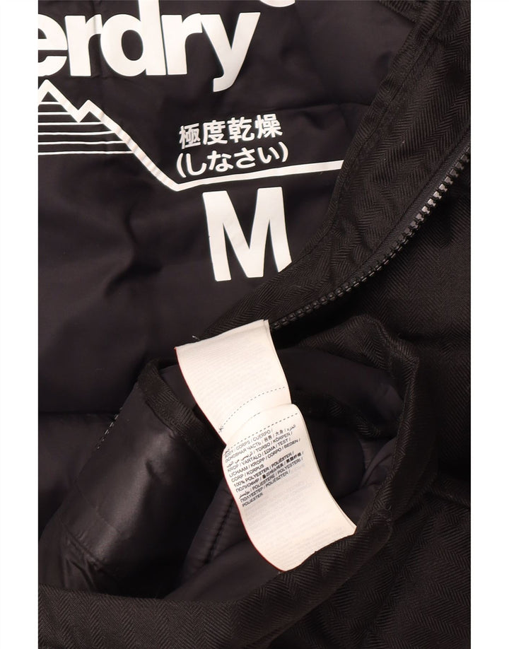 Jaqueta acolchoada com capuz masculina Superdry UK 38 poliéster preto médio