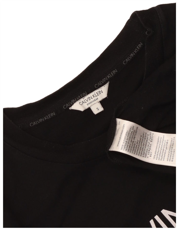 Camiseta masculina Calvin Klein com estampa gráfica pequena de algodão preto