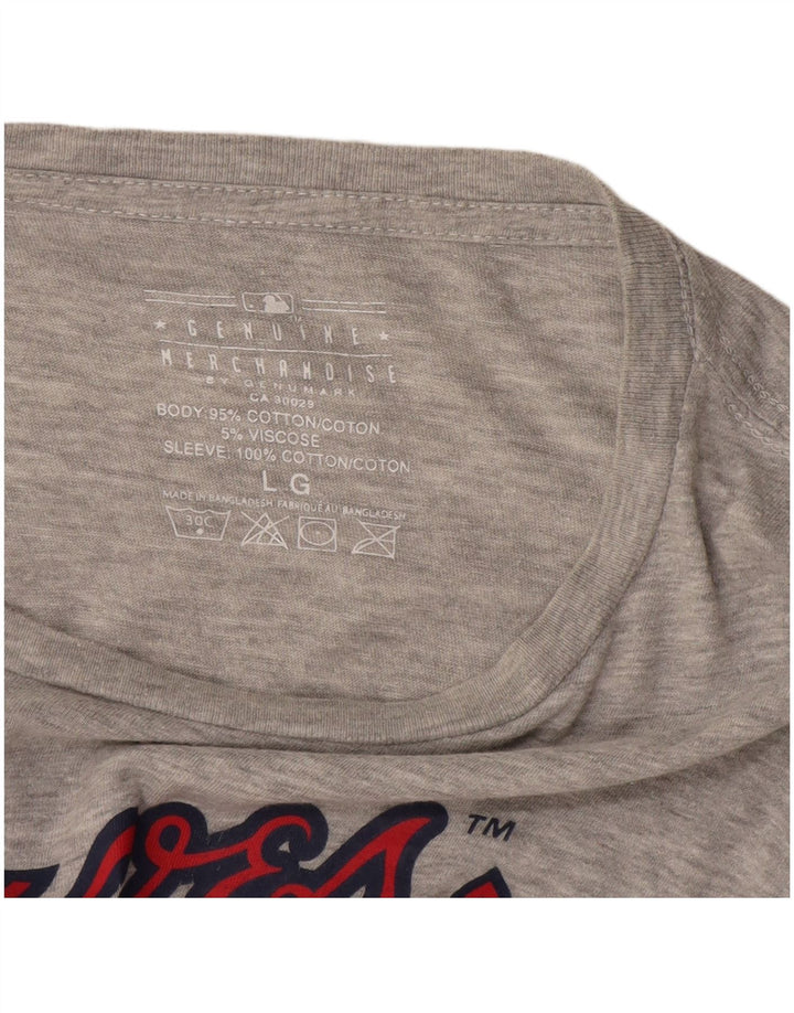 Camiseta gráfica masculina de mercadoria genuína Top grande algodão colorblock cinza